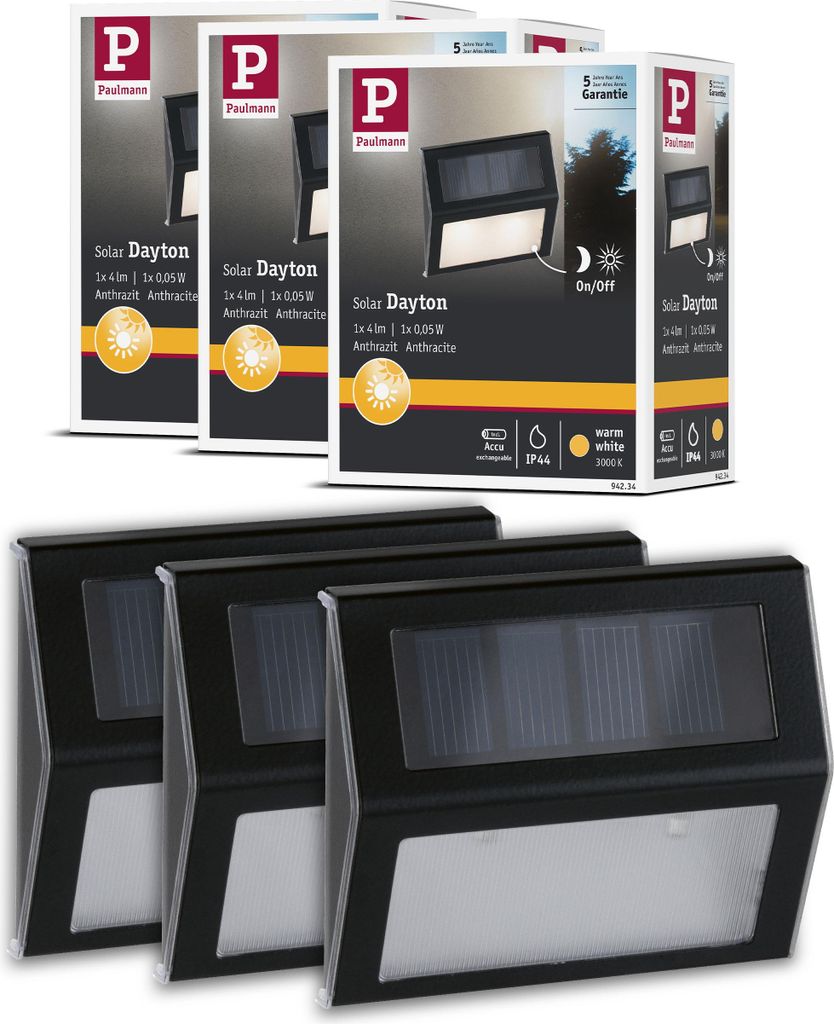 Paulmann Bundle Lampe d'escalier solaire à LED Dayton Image du produit 