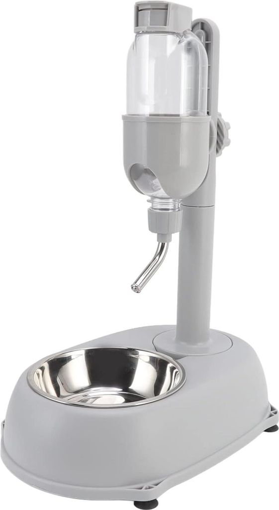 Inovra Plus - Stehender Wasserspender mit verstellbarer Höhe für Haustiere - 500 ml - Tropffreie Flasche - Abnehmbare Schüssel - Katzen Hunde - ...