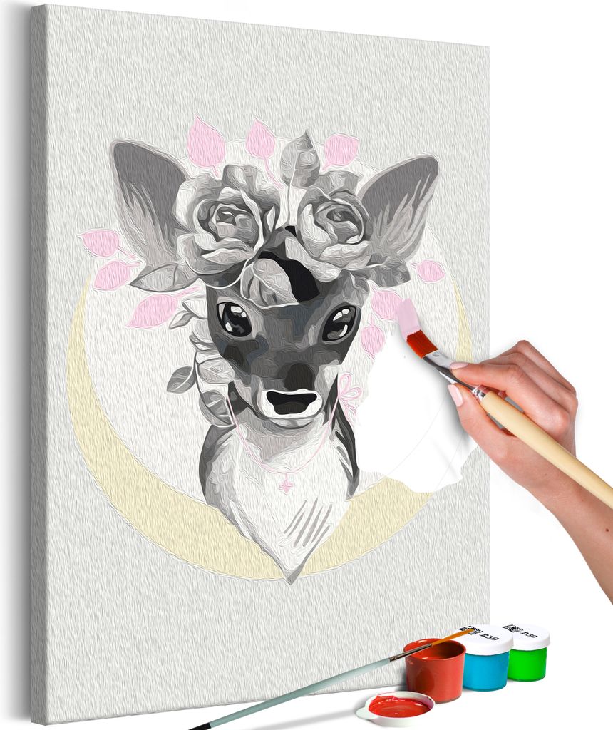 Vlies Malen nach Zahlen - Doe with Flowers 40x60 cm Für Kinder n-A-1527-d-a