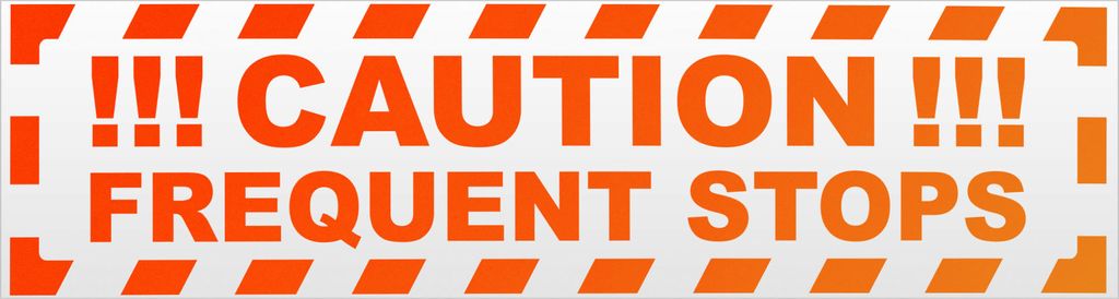Kiwistar Caution Frequent Stops gestreift Magnetschild Schild magnetisch - 45cm Neonorange - Magnetfolie für Auto PKW Kfz