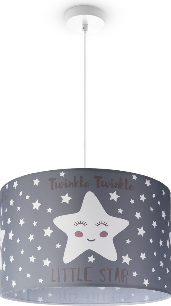 Kinderlampe Deckenlampe LED Pendelleuchte Kinderzimmer Sternen Motiv E27 Leuchten Farbe / Größe Grau (Ø45.5cm)