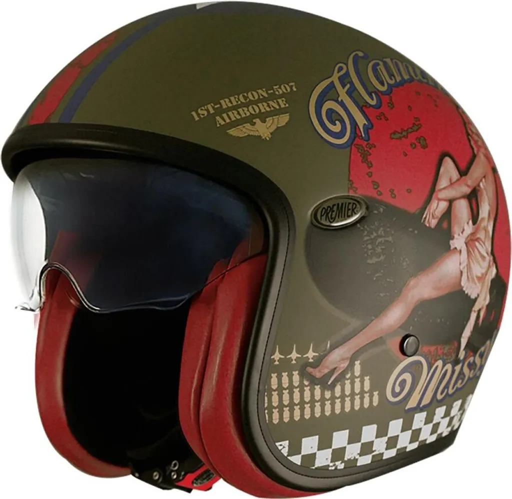 Casque Jet Confortable ECE 22.06 pour Éviter la Chaleur en Moto Vert S