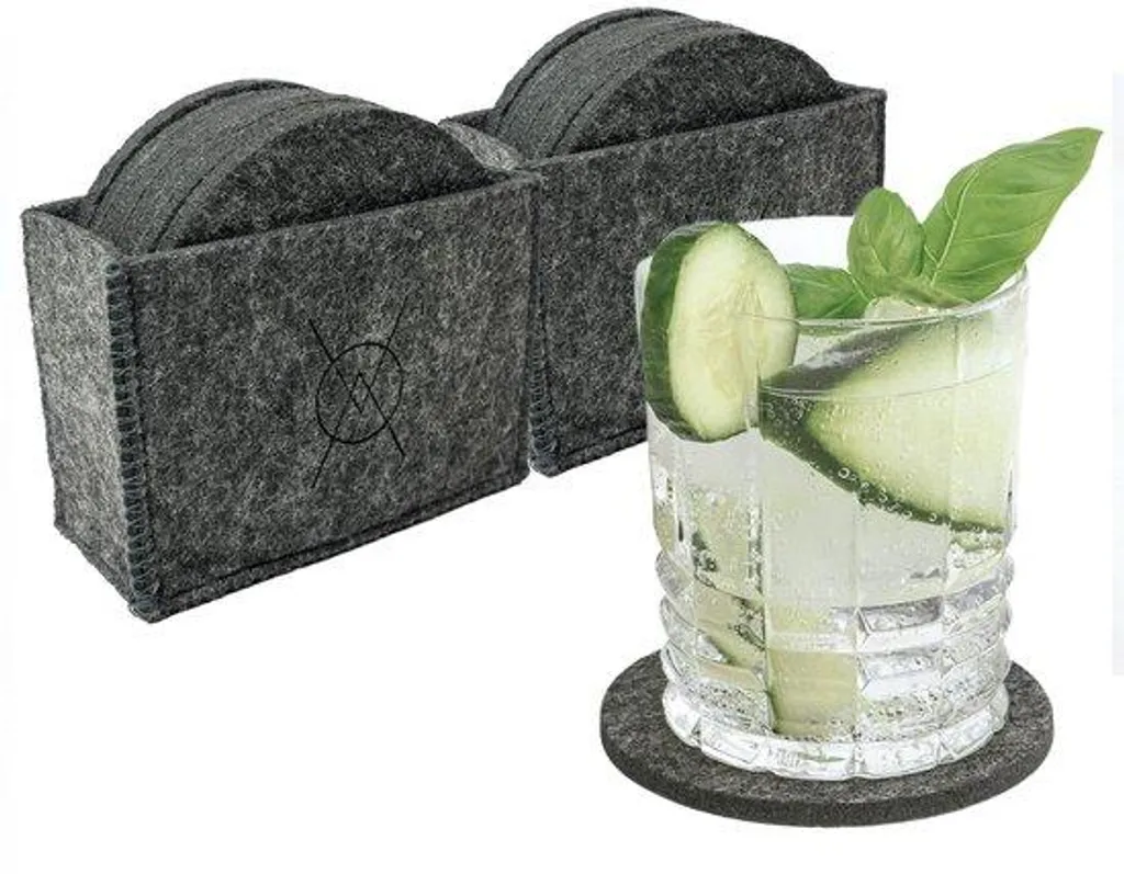Sous-verres ronds gris foncé pour verres et tasses - Protection bureau