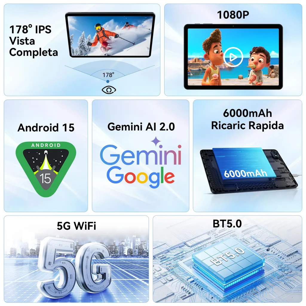 Tablette tactile 10 pouces TABWEE T80 Android 16 pour la famille