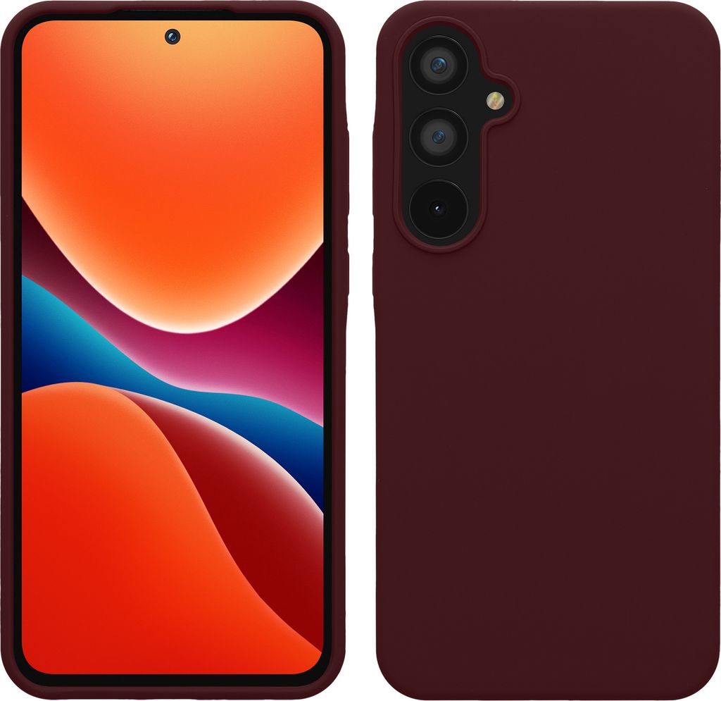kwmobile Hülle kompatibel mit Samsung Galaxy A55 5G Hülle - Silikon Handy Case - Handyhülle weiche Oberfläche - kabelloses Laden - Bordeaux Vio...