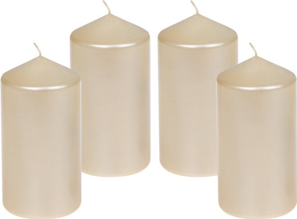 4er Set Adventskranzkerzen "Edelglanz" Champagner 15 x 7,7 Produktbild 