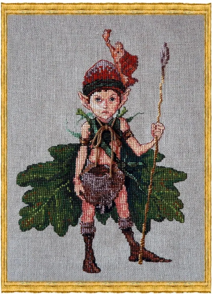 Set Nimue Elfo della Quercia: Punto Croce Fantasy 16x23cm 36k