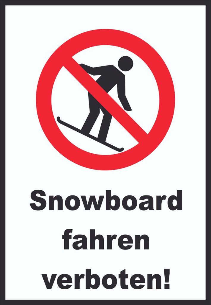 Snowboard fahren verboten Schild A1 (594x841mm)