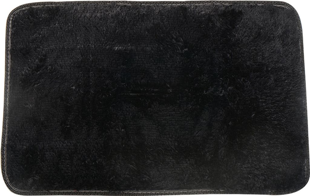 Süßigkeitenfarbe weicher Anti-Skid-Teppich Flokati zotteliger Teppich lebender Schlafzimmer Bodenmatte-Schwarz ,Größen:80cm by 160cm