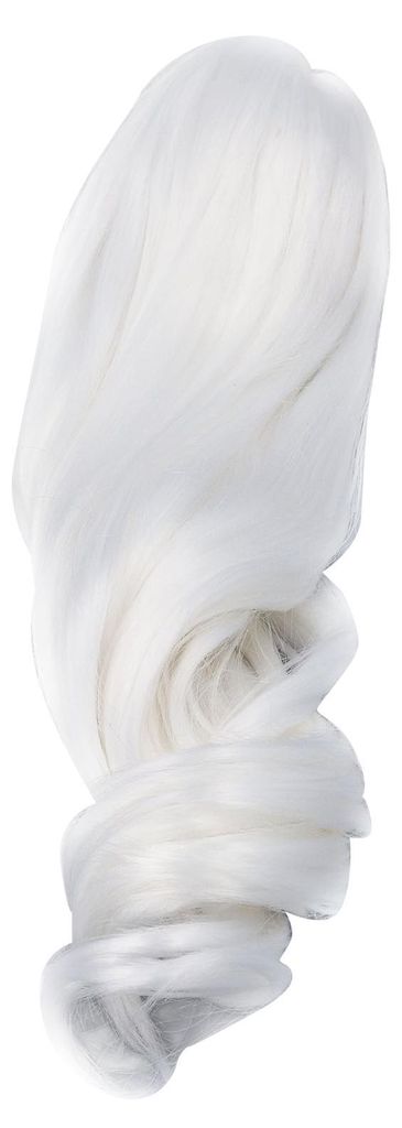 Puppenperücke, lang, lockig, weiche Seide, angenehm zu berühren, 1/3 Kugelgelenkhaar für 22–23 cm Kopfumfang, Mondweiß