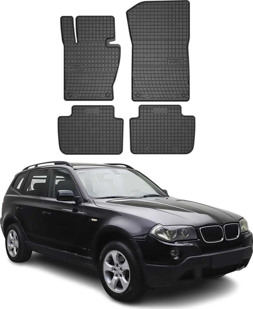 2003-2010 BMW X3 E83 Fußmatten Gummi Schwarz 4 tlg Produktbild 