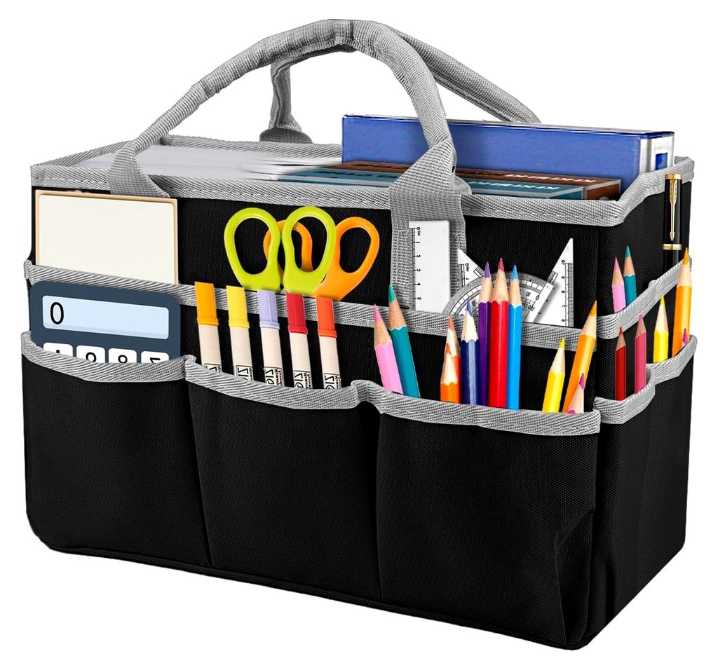 Organizer Tragetasche für Bastel und Kunst, Multifunktionale Caddy-Tasche für Kunst, Handwerk, Nähen, Schule, Reisen, Ölgemälde, Malerei (Schw...