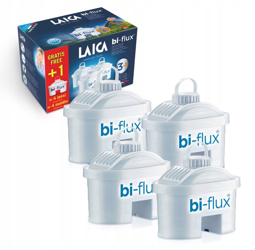 Laica Bi-Flux 4x Filterkartuschen Wasserfilter Kanne Ersatz Produktbild 