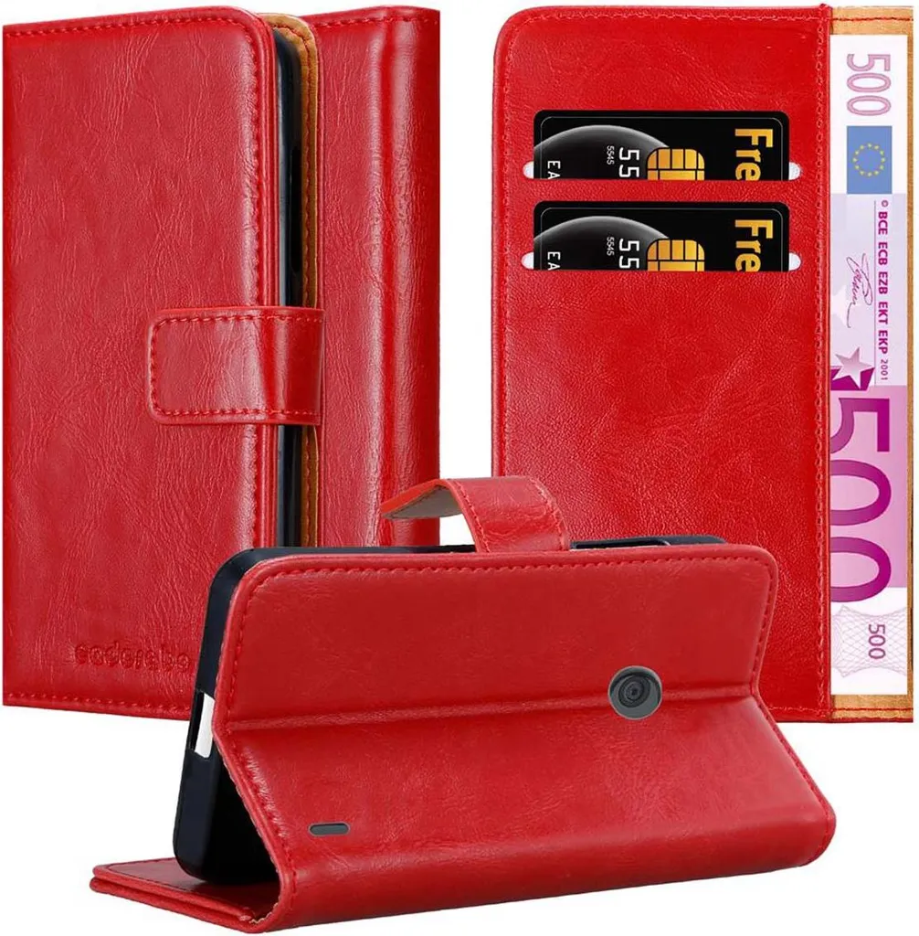 Custodia Nokia Lumia 520 521 Rosso - Cover Libro Slim Elegante Cadorabo