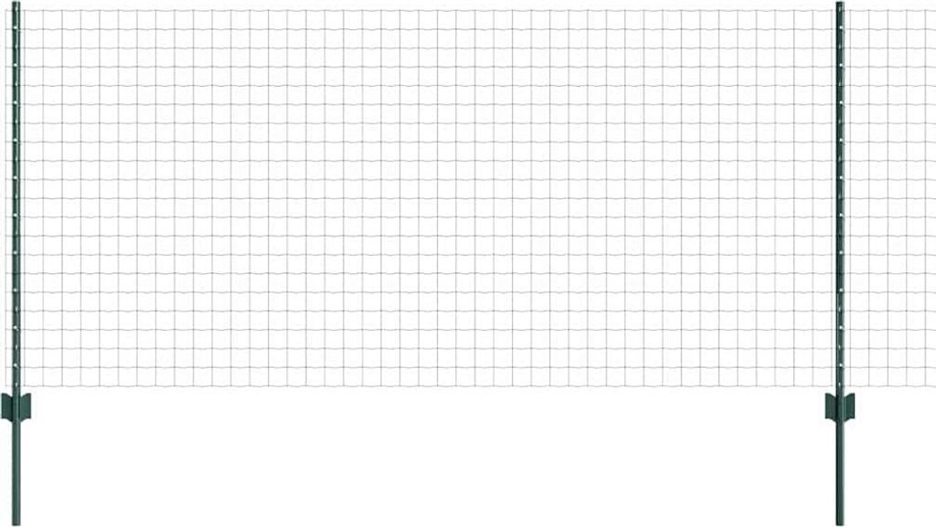vidaXL Zaun mit Pfosten Grün 1 x 25 m Stahl und PVC