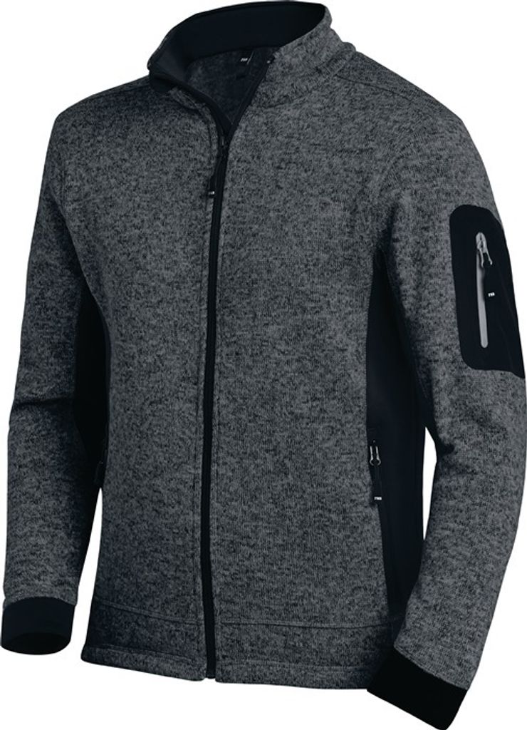 A studio shot of a men's fleece jacket.