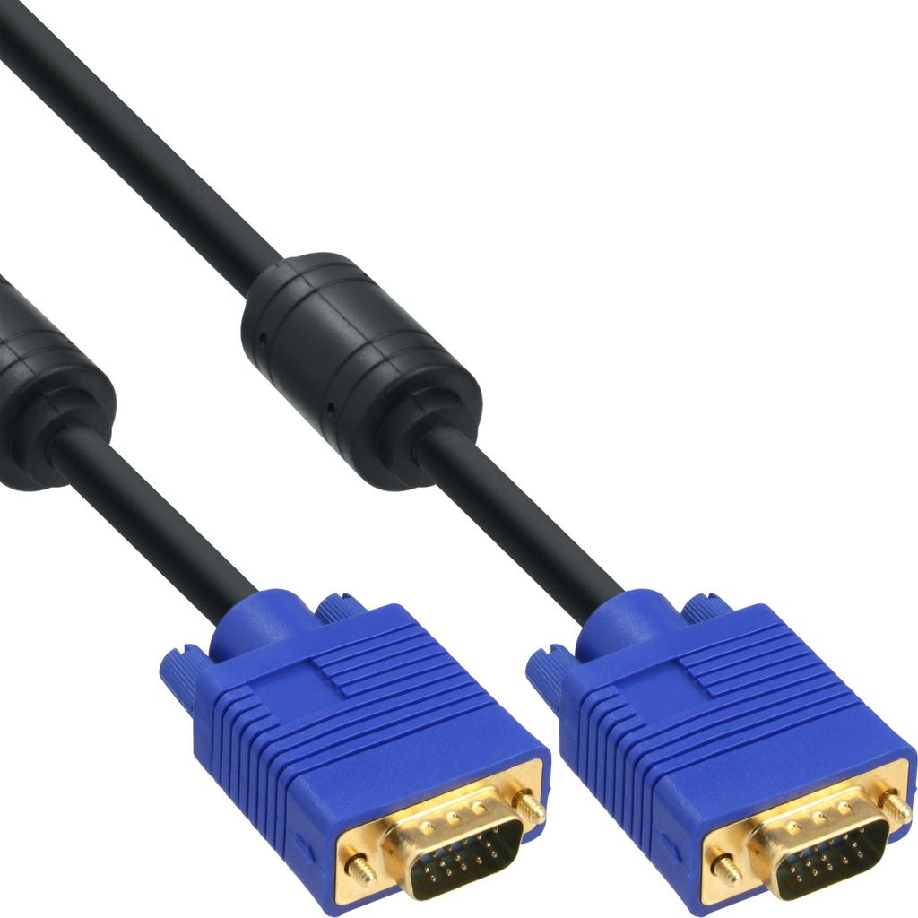 InLine S-VGA Kabel, 15pol HD Stecker / Stecker, schwarz, 2m