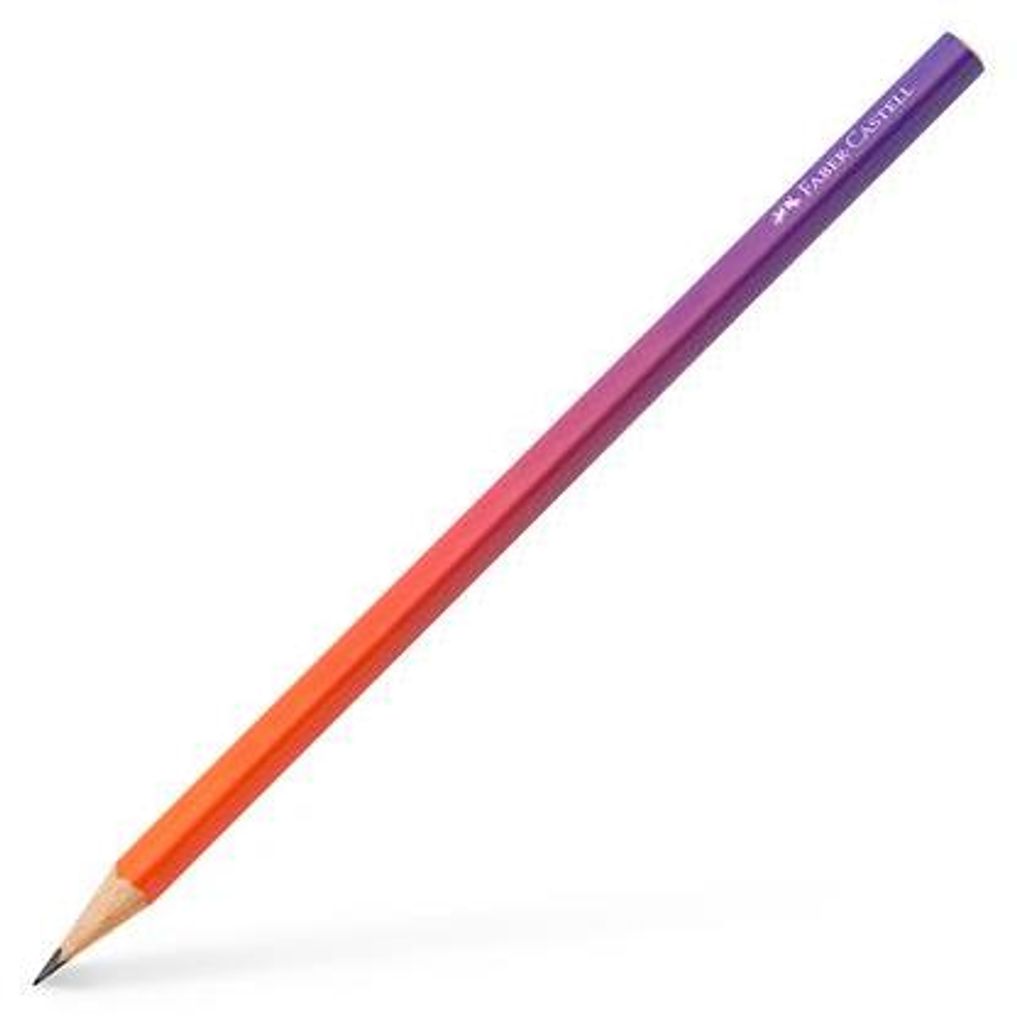 Graphitstift "Flow", rot/violett, B, dreieckig, FABER-CASTELL 118404