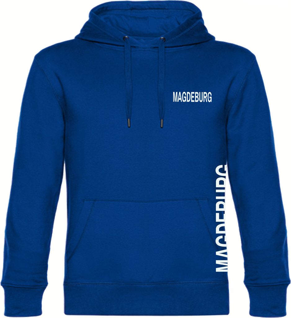 multifanshop Kapuzen Sweatshirt - Magdeburg - Brust & Seite, blau, Größe 3XL