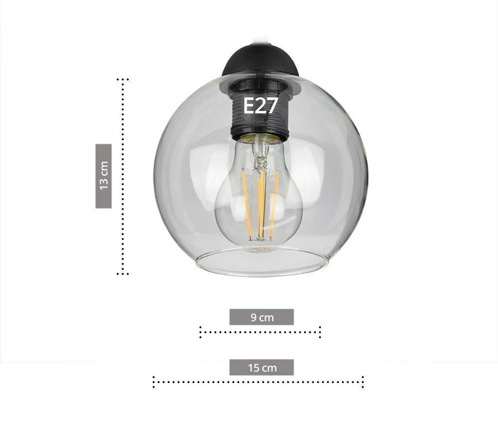 FKL DESIGN Home Deco Deckenlampe Pendellampe Kugel Schwarz Produktbild 3