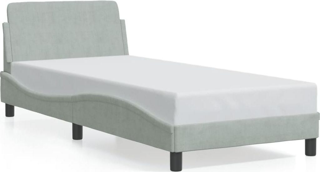 vidaXL Bettgestell "Dover" Hellgrau 90x200 cm Samt