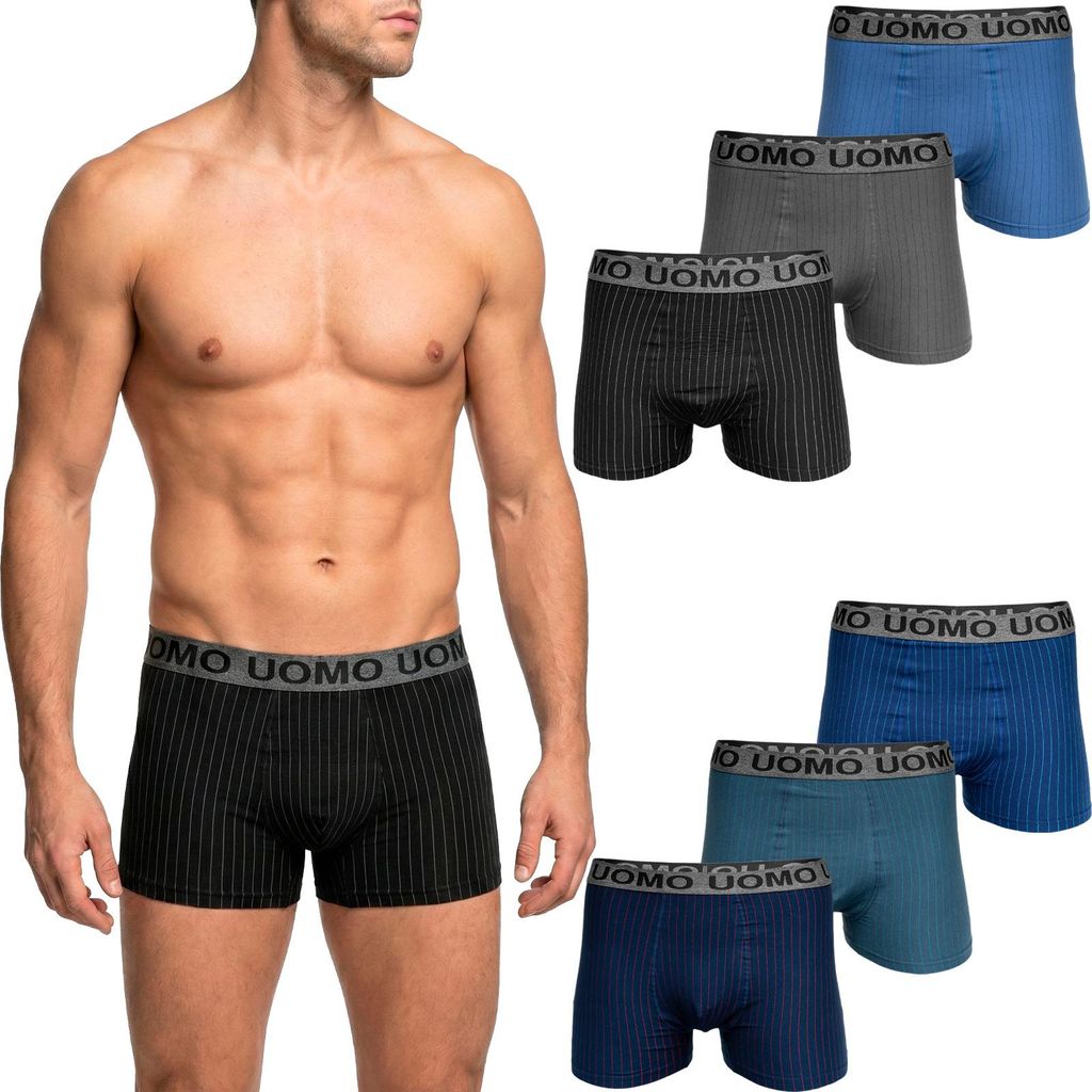 PESAIL Herren Boxershorts, Gr. M, 10x Unterhosen, M bis 6XL, Baumwolle, Unterwäsche ohne kratzenden Etiketten, Retroshorts, Farbmix 2