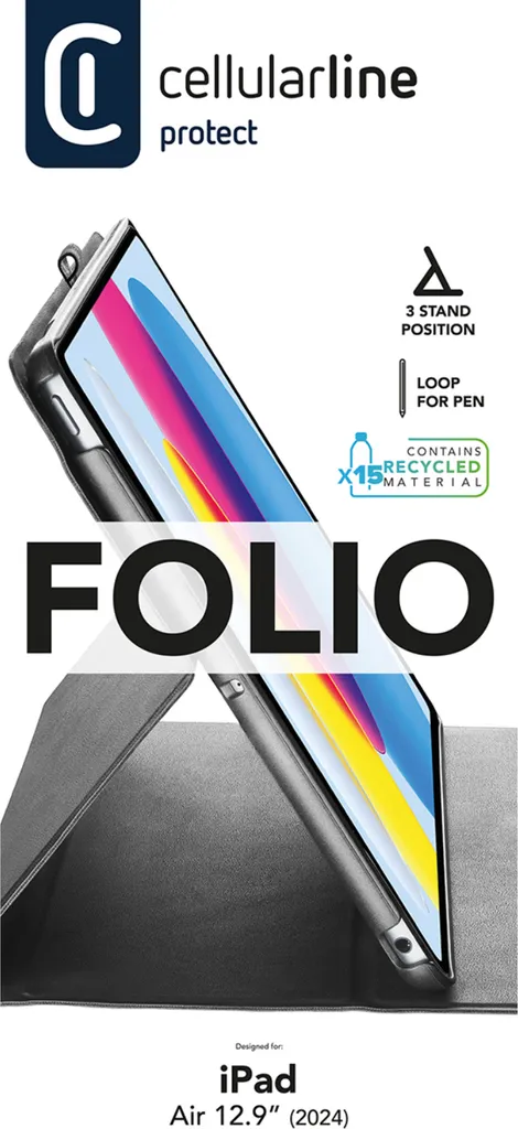 Housse iPad Air 13" (2024) Cellularline Folio avec Support Multi-Position - 3