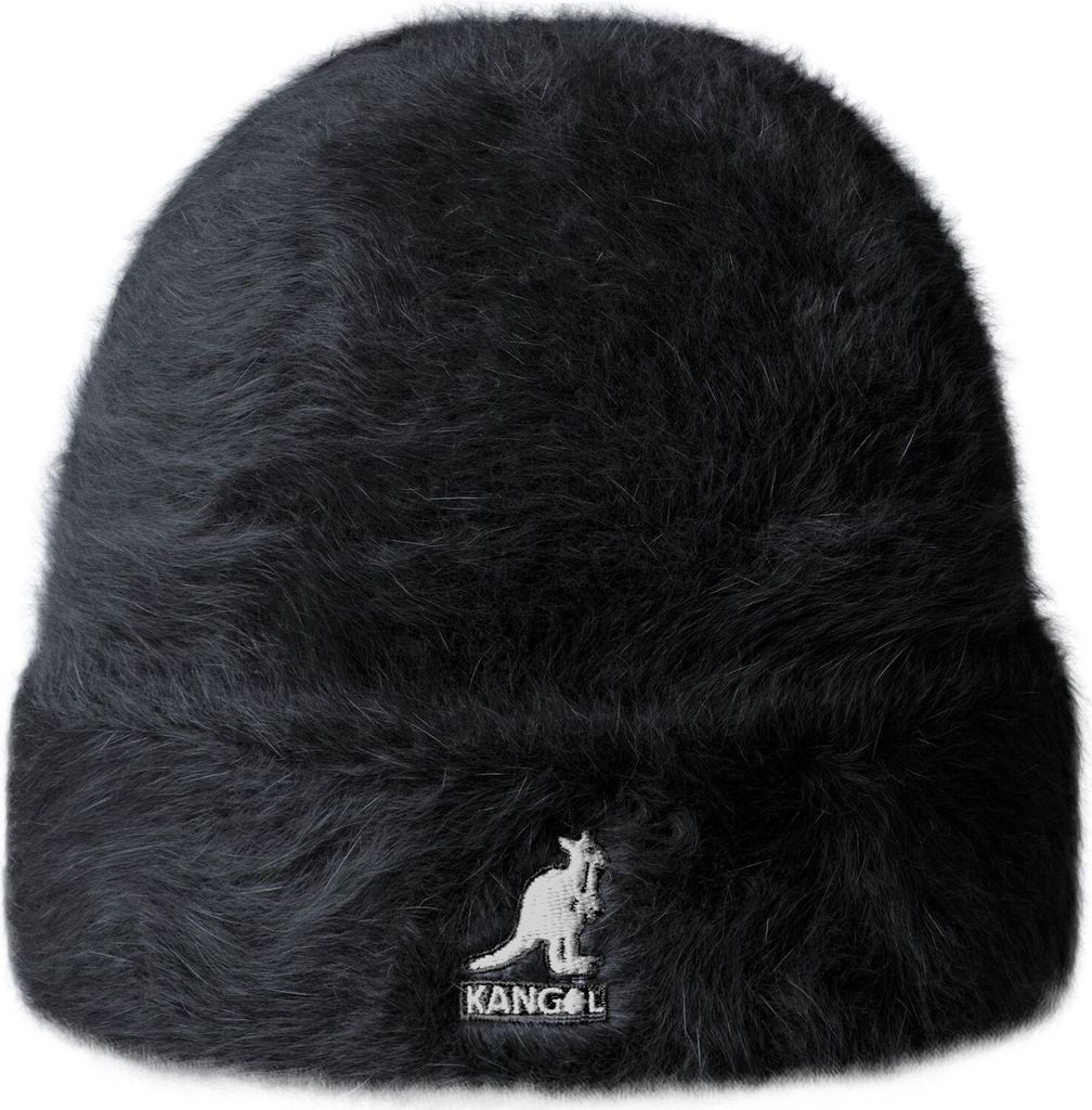 Kangol Beanie Angora-Strickmütze mit Rollrand & Logo-Stick