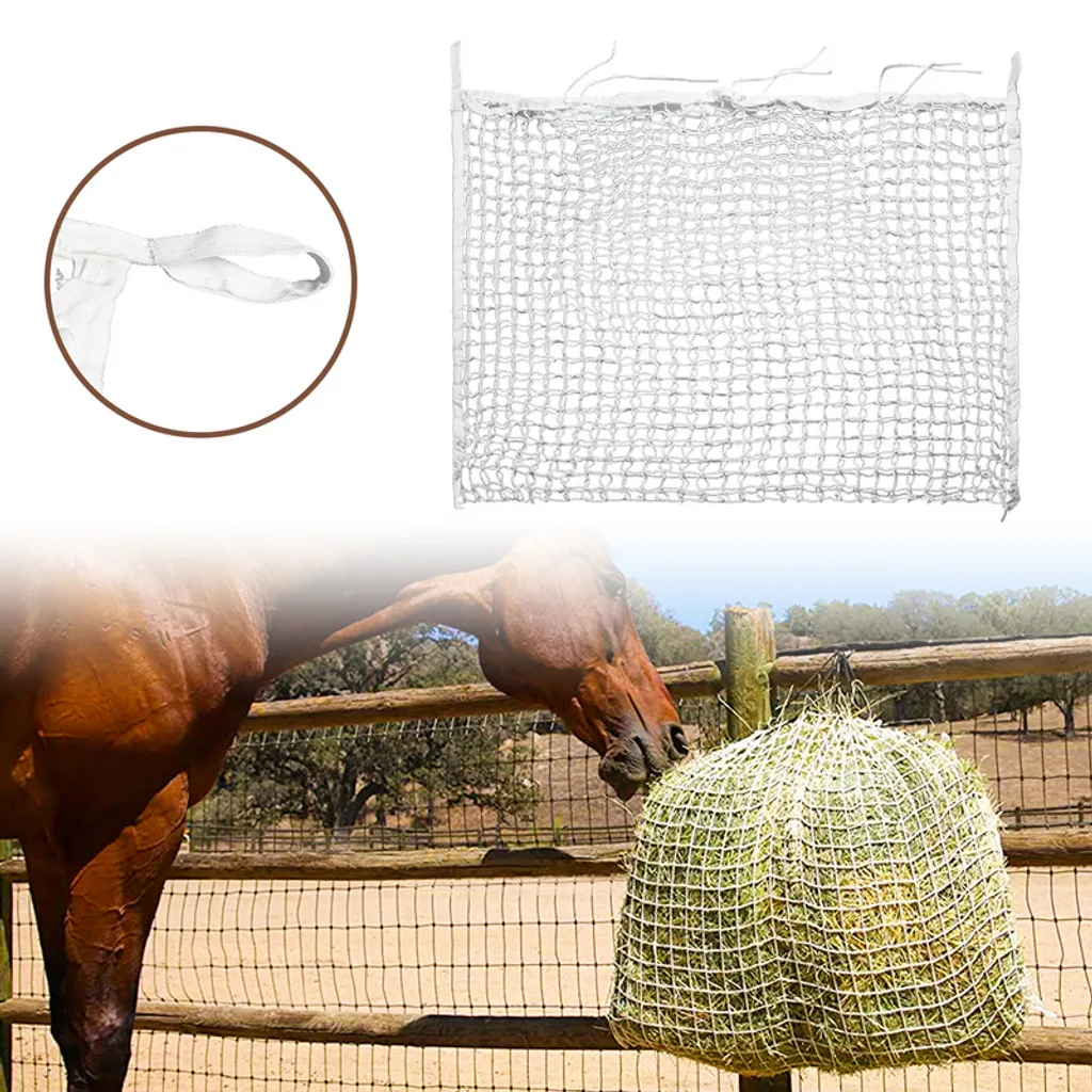 Yakimz rete per fieno portafieno rete per attività rete per sacchi di fieno rete per mangimi, cavalli extra a maglie strette 3cm rete 1 pezzo 120 x 90cm
