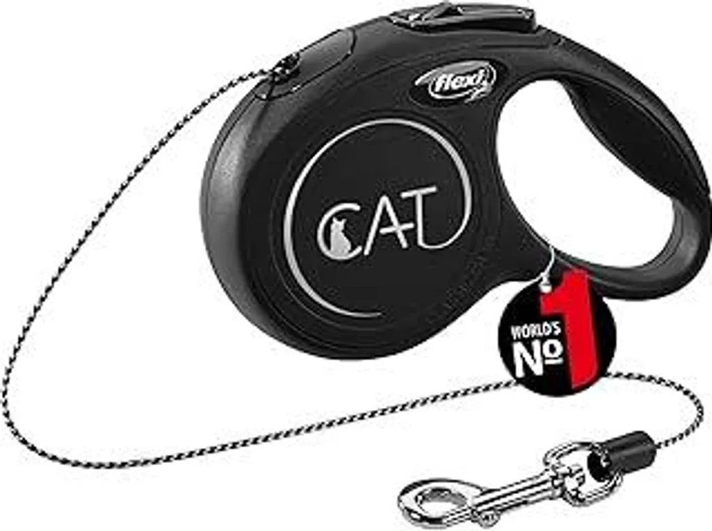 Guinzaglio Retrattile flexiCAT 3 Metri Nero: Sicurezza per Gatti 8kg