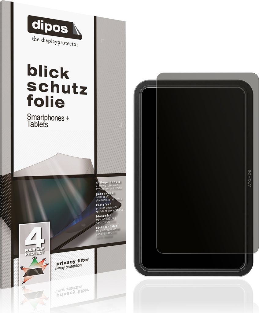 Blickschutzfolie für Atomos Shinobi 2 matt Schutzfolie Folie Display Schutz dipos