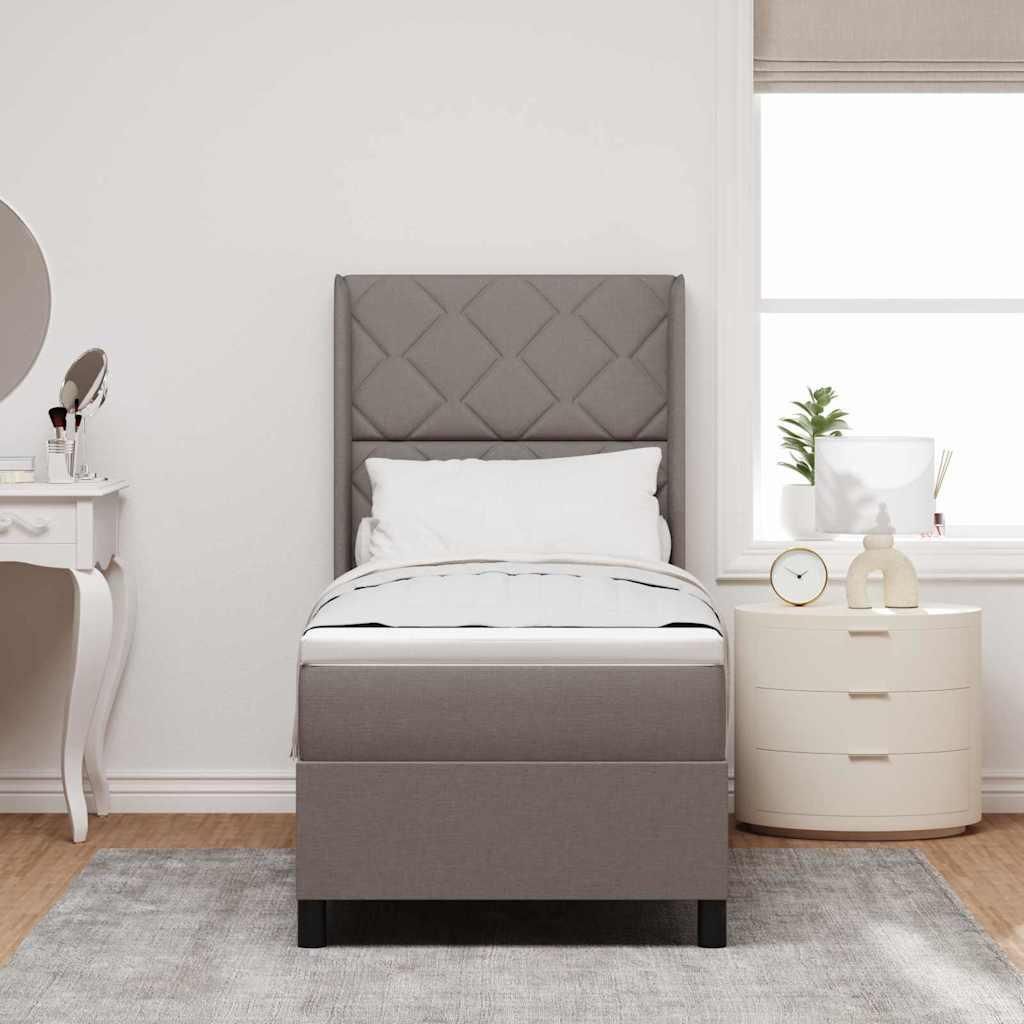 Maison Exclusive - Boxspringbett mit Matratze mit Kopfteil Taupe 200 x 80 cm Stoff