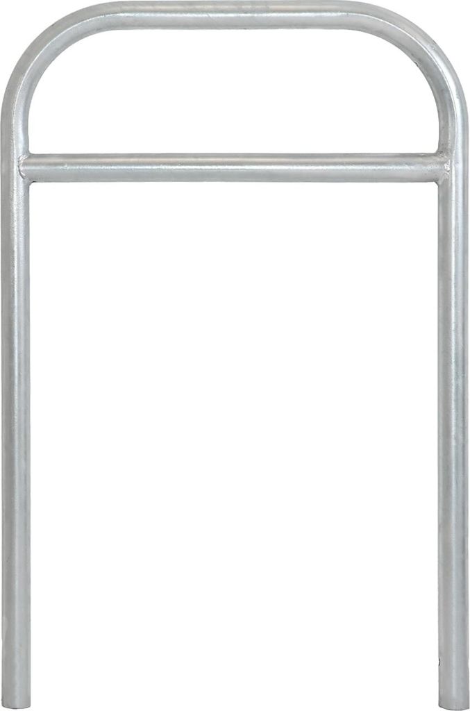 Fahrradanlehnbügel 115 x 78 cm Stahl feuerverzinkt Ø 49 mm zum Einbetonieren Fahrradständer in grau Typ H