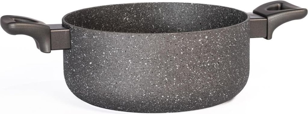 H&H Auflaufform aus Aluminium mit Antihaftbeschichtung, Stone Grey, 22 cm, Induktion