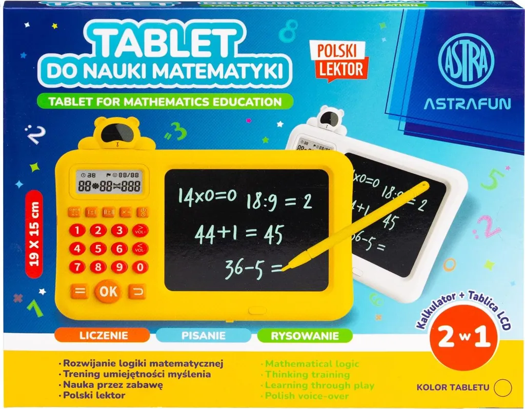 Tablette d'Apprentissage des Mathématiques LCD Astrafun 19x15 cm Polonais