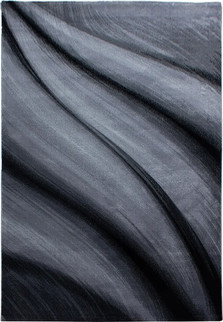 Miami Désert Tapis Poils Ras Rectangle 140x200cm Noir pour Salon Moderne