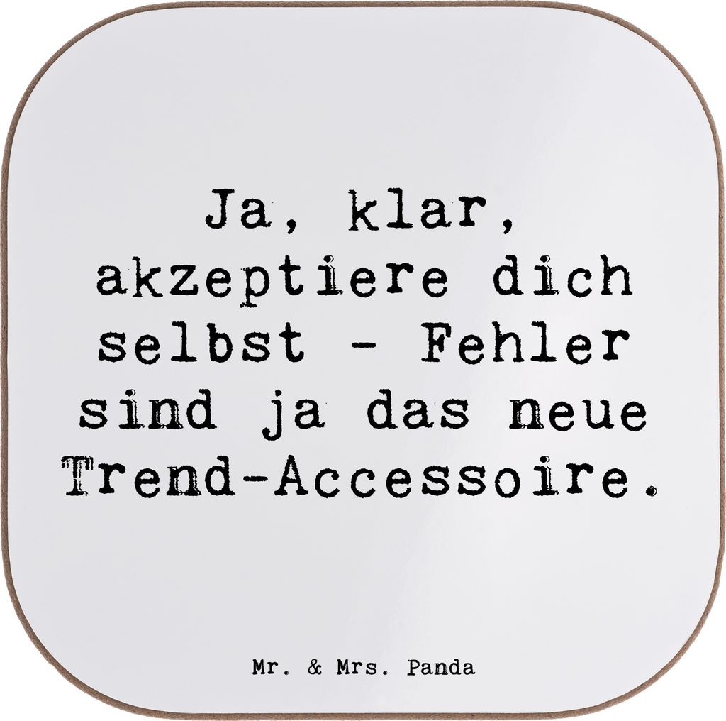 Mr. & Mrs. Panda Holzuntersetzer Spruch Selbstakzeptanz Produktbild 