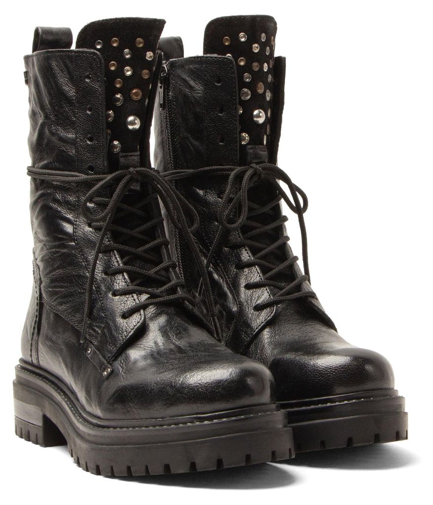 Lazamani Lex Damen Leder-Schnürboots Black Größe 39