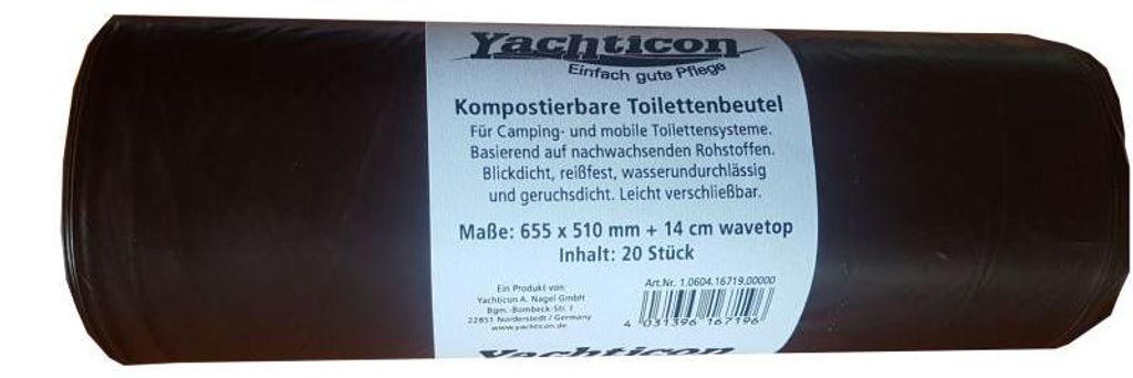 Yachticon Kompostierbare Toilettenbeutel für Klapptoilette / 20 Stück 106041671900000
