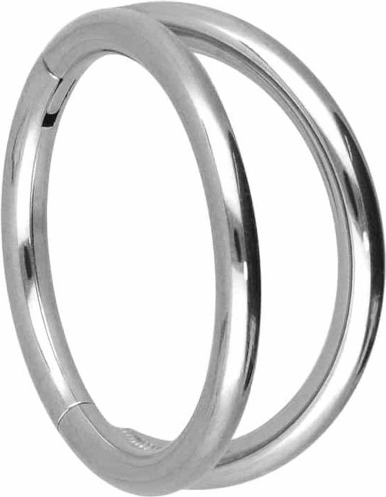 Ohrpiercing, Nasenpiercing, Septum Piercing Chirurgenstahl Segmentring Clicker 2 RINGE Silber Innendurchmesser: 10 mm