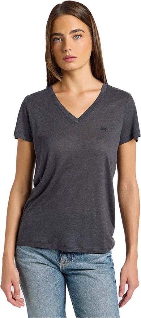 Lee 112360427 Kurzarm-t-shirt Schwarz L Frau Schwarz L