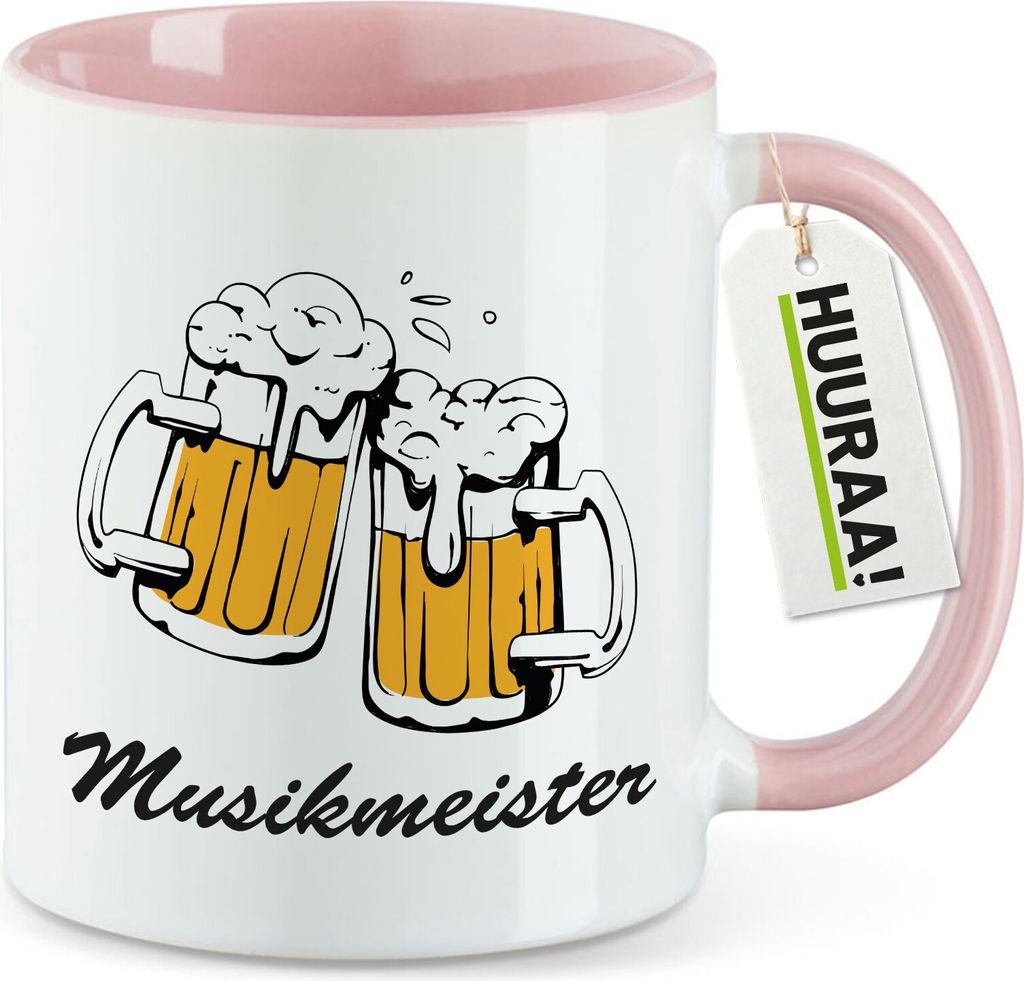 Huuraa Kaffeetasse Musikmeister Schützenfest 330ml Rosa Keramik Kaffeebecher Geschenkidee