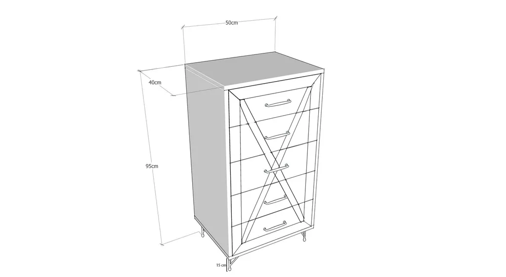 Commode en mélaminé anthracite PlanetKLN 95 cm de haut style épuré