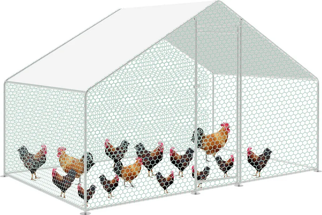 Pollaio da Esterno 3x2x2m XL - Struttura Zincata con Telo Impermeabile