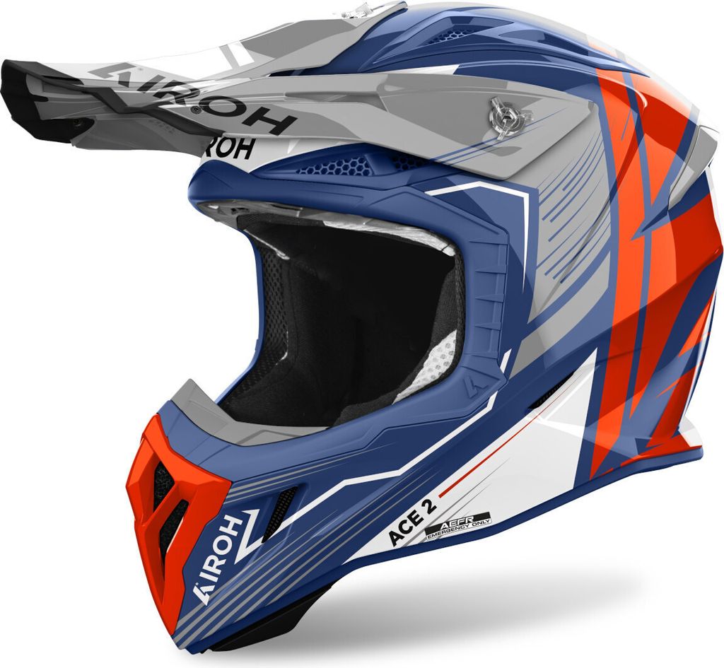 Airoh Aviator Ace 2 Engine Motocross Helm, blau/orange, L (59/60)