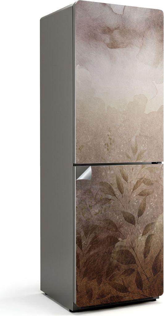 Aquarell-Pflanzenmuster – Kühlschrank Aufkleber – Klebefolie Kühlschrank – Kühlschrank Nachbildung – Kühlschrankfolie selbstklebend –...