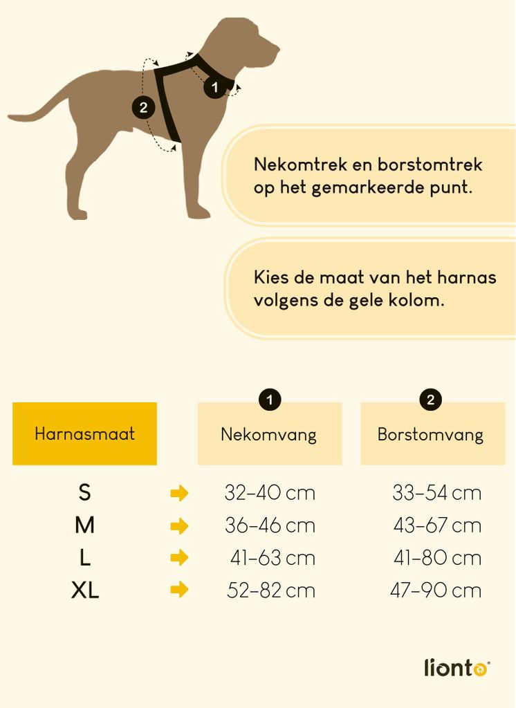 Lionto anti-trek hondenharnas, verstelbaar Y-harnas met Productafbeelding 