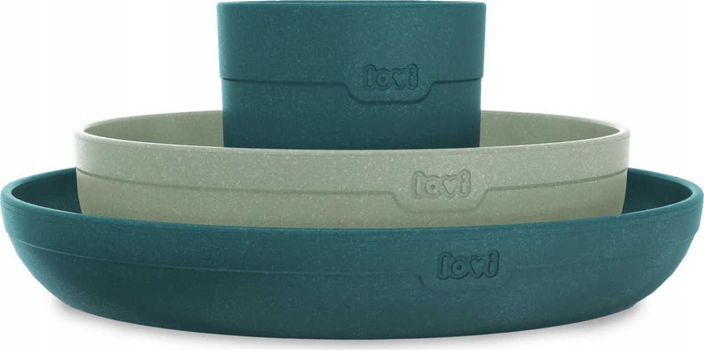 Lovi Kindergeschirr-set Pistachio + Becher