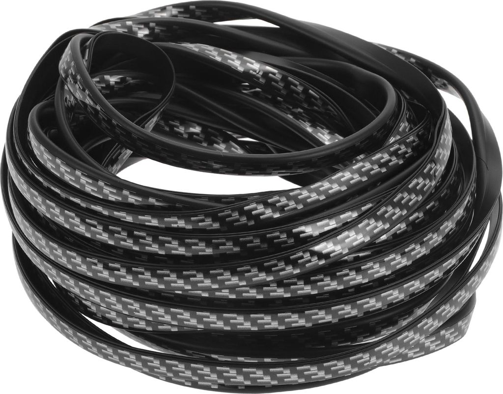 Universelle Autotürkantenschützer, Außen 32,81ft U-förmiger Türkratzschutz aus PVC in Chrom Schwarz mit Carbonfaser-Muster, 1 Stück.