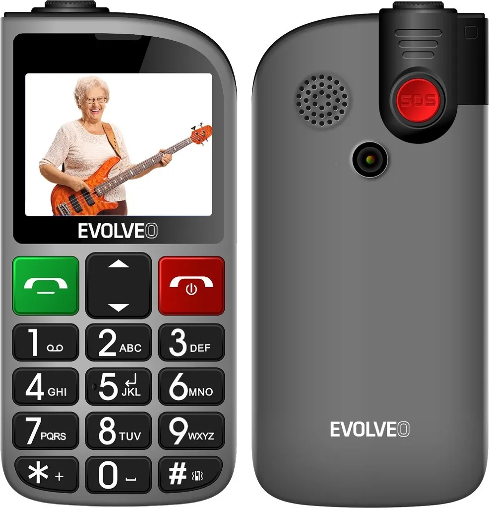EVOLVEO EasyPhone FL nero con base di ricarica